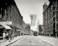 Portland Maine Looking down Congress Street from Congress Square